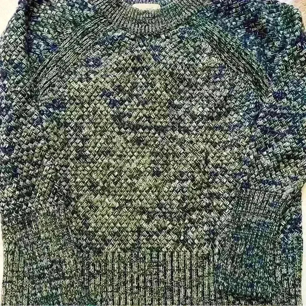 Universal Thread Blue White Heathered Basket Weav… - image 2